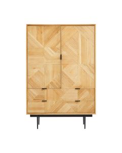 Jakara Wooden Sideboard With 2 Doors 2 Drawers In Natural