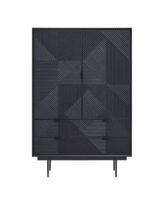 Jakara Wooden Sideboard With 2 Doors 2 Drawers In Black
