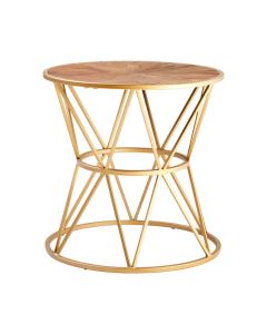 Jodi Round Wooden Side Table In Natural