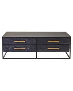 Judd Wooden Coffee Table With 8 Drawers In Black