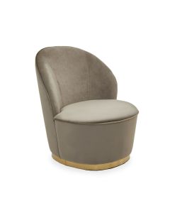 Terona Kids Mink Plush Velvet Swivel Tub Chair With Gold Base