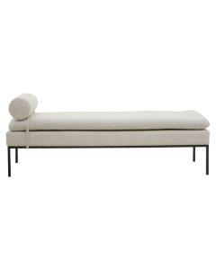Harley Fabric Day Bed In Natural With Black Metal Legs