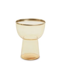 Martini Round Glass Side Table In Gold