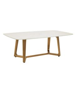Moda White Marble Coffee Table With Brushed Gold Base