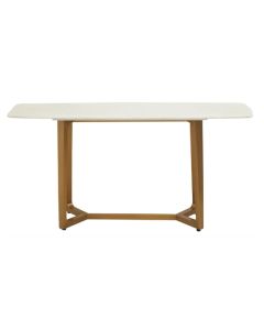 Moda White Marble Console Table With Brushed Gold Base