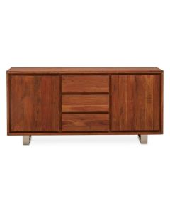 Shanklin Acacia Wood Sideboard In Acacia With 2 Doors And 3 Drawers
