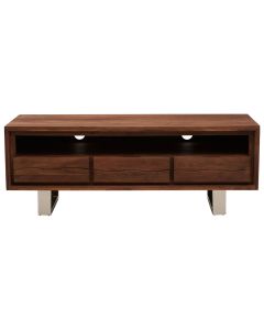 Simla Acacia Wood TV Stand In Walnut With 3 Drawers