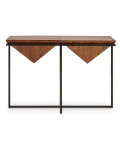 Shimla Pyramid Shape Acacia Wood Console Table In Acacia