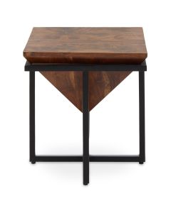 Shimla Pyramid Shape Wooden Side Table In Acacia