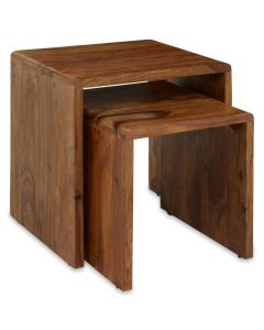 Surati Sheesham Wood Nest Of 2 Tables In Acacia