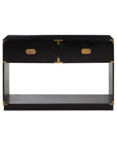 Sarter Mango Wood Console Table With 2 Drawers In Black And Gold