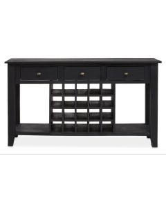 Fusion Wooden Wine Bottle Storage Console Table In Black
