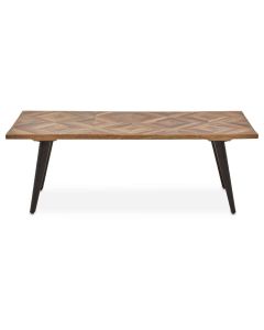 Boho Mango Wood Coffee Table In Natural With Black Metal Legs