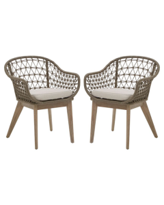 Opus Cotton Rope Woven Dining Chairs In Pair