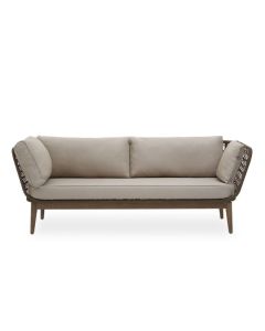 Ochoa Textile Fabric 3 Seater Sofa In Grey With Wooden Frame