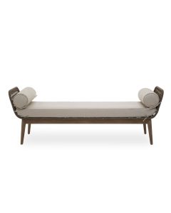 Opus Textile Fabric Day Bed In Natural With Wooden Frame
