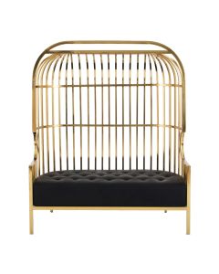 Eliza Dome Cage 2 Seater Sofa With Gold Stainless Steel Frame