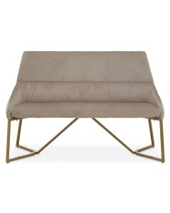 Vieste Velvet Dining Bench In Mink