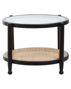 Cebu Clear Glass Top Coffee Table With Undershelf In Black