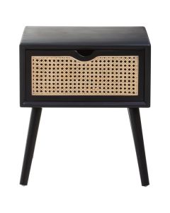 Cebu Wooden Side Table With 1 Drawer In Black