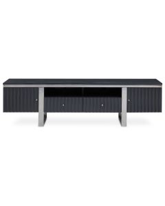 Genoa Wooden TV Stand In High Gloss Grey With Storage Drawers