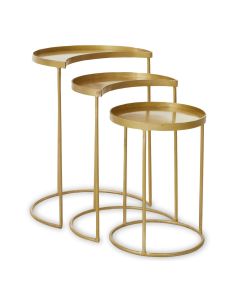 Suar Metal Nest Of 3 Tables In Gold
