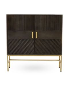 Speke Wooden Sideboard In Grey And Gold With 2 Doors