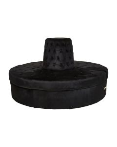 Hartford Round Velvet Tufted Sofa In Black