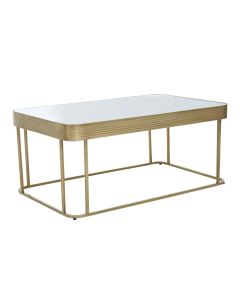 Ella Mirrored Glass Coffee Table With Gold Metal Frame
