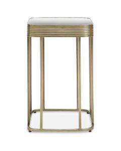 Ella Square Mirrored Glass Side Table With Gold Metal Frame