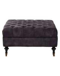 Sabrina Velvet Ottoman In Grey