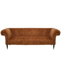 Siena Velvet 3 Seater Sofa In Gold