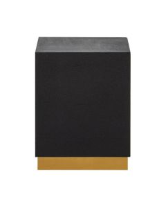 Cardoba Square Shagreen Stool In Gold And Black