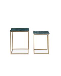 Mandoli Marble Nest Of 2 Side Tables In Green