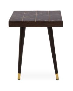Naro Mango Wood Side Table In Brown With Gold Top Legs