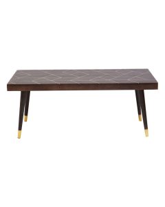 Naro Mango Wood Coffee Table In Brown With Gold Top Legs
