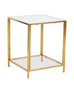 Novi Clear Glass Console Table With Gold Metal Frame