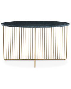 Nirva Green Marble Top Coffee Table With Gold Metal Frame