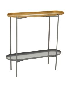 Korba Metal Console Table In Gold And Grey