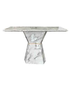 Spezia Rectangular Marble Console Table In Grey
