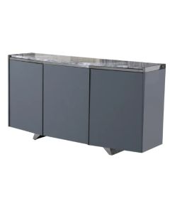 Saronno Marble Top Wooden Sideboard With 3 Doors In Grey