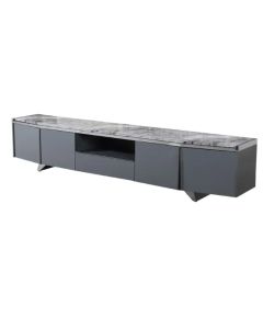 Saronno Marble Top Wooden TV Stand In Grey