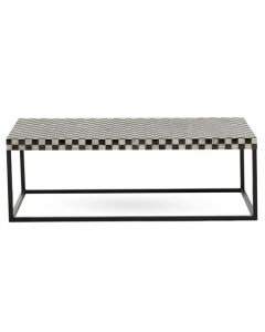 Obra Mother Of Pearl Wooden Coffee Table In Black And White