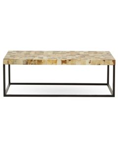 Obra Mother Of Pearl Rectangle Wooden Coffee Table In Cream