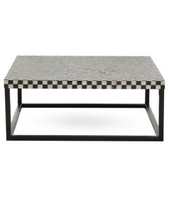 Obra Mother Of Pearl Wooden Square Coffee Table In Black And White