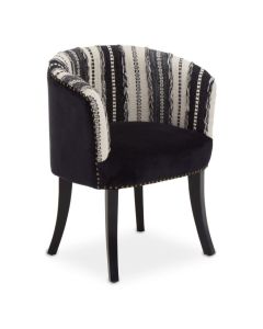 Cefena Stud Detail Fabric Armchair In Black