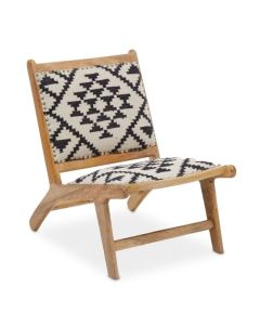Cefena Berber Style Textile Fabric Accent Chair In Tribal Motifs