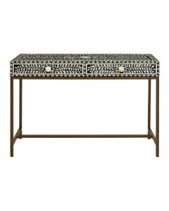 Fusion Wooden Console Table With Gold Finish Legs