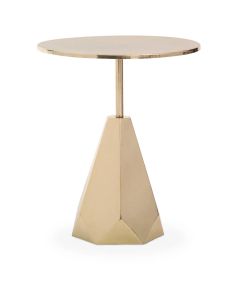 Amira Stainless Steel Side Table In Shiny Gold
