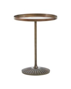 Pali Large Round Side Table In Antique Brass